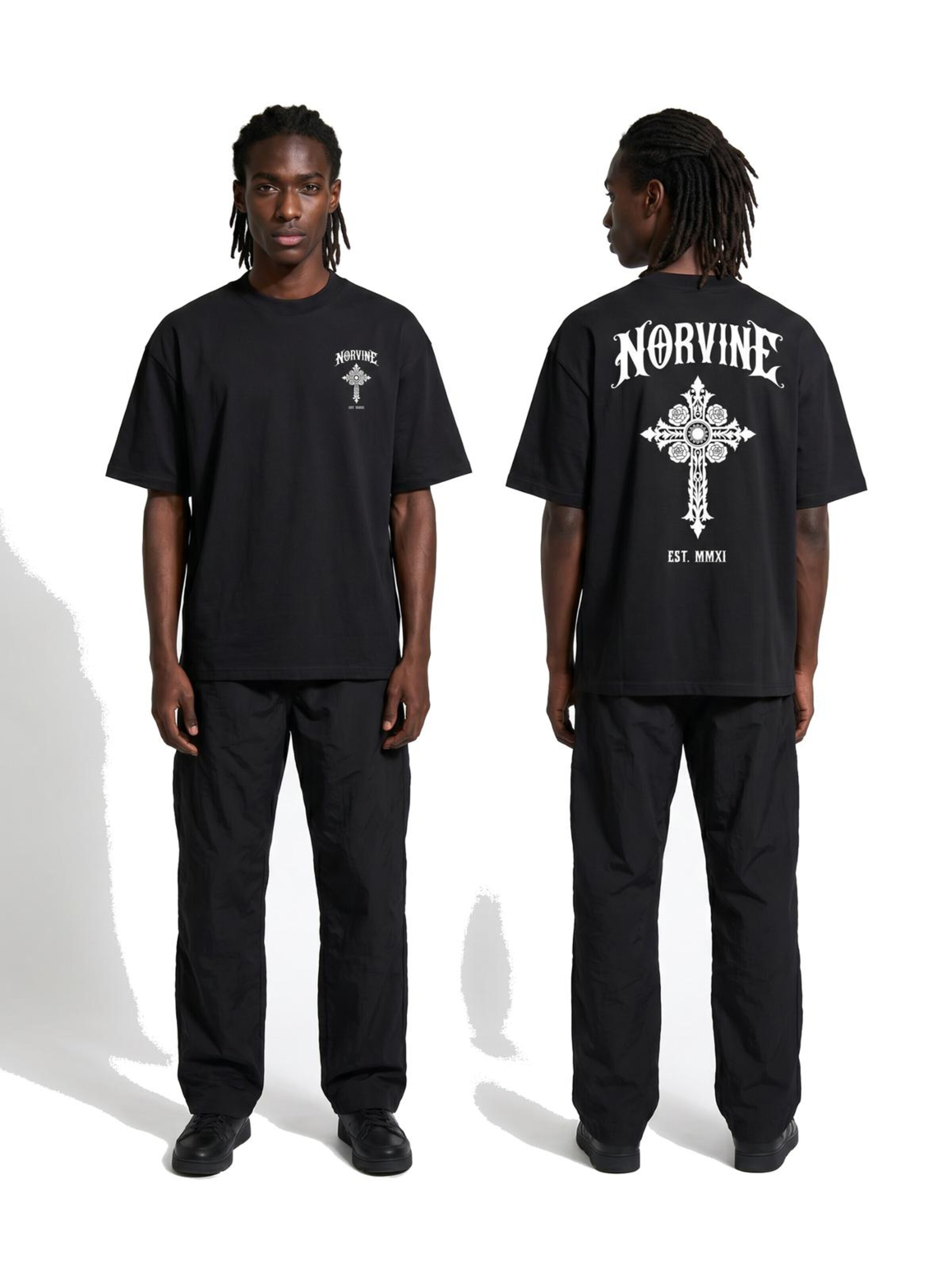 NorvineMajica 'Norvine Legacy Cross Organic Cotton T-Shirt' - crna boja