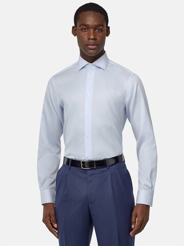 Boggi Milano Slim fit Button Up Shirt in Blue: front