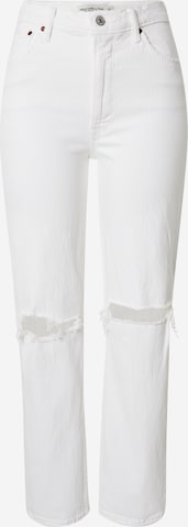 Abercrombie & Fitch - Regular Calças de ganga em branco: frente
