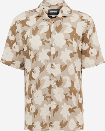 Coupe regular Chemise 'TREV' Only & Sons en beige : devant