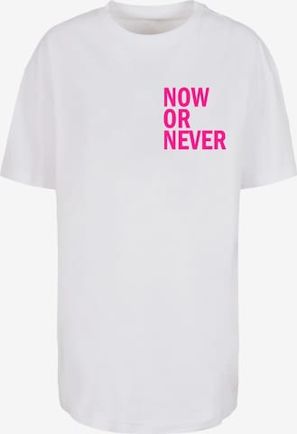 T-shirt 'Now Or Never' Merchcode en blanc : devant