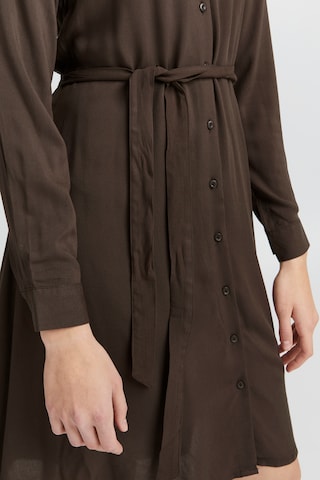 ICHI Shirt Dress 'Main' in Brown