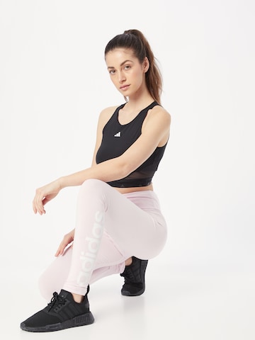 rožinė ADIDAS SPORTSWEAR Siauras Sportinės kelnės 'Essentials'