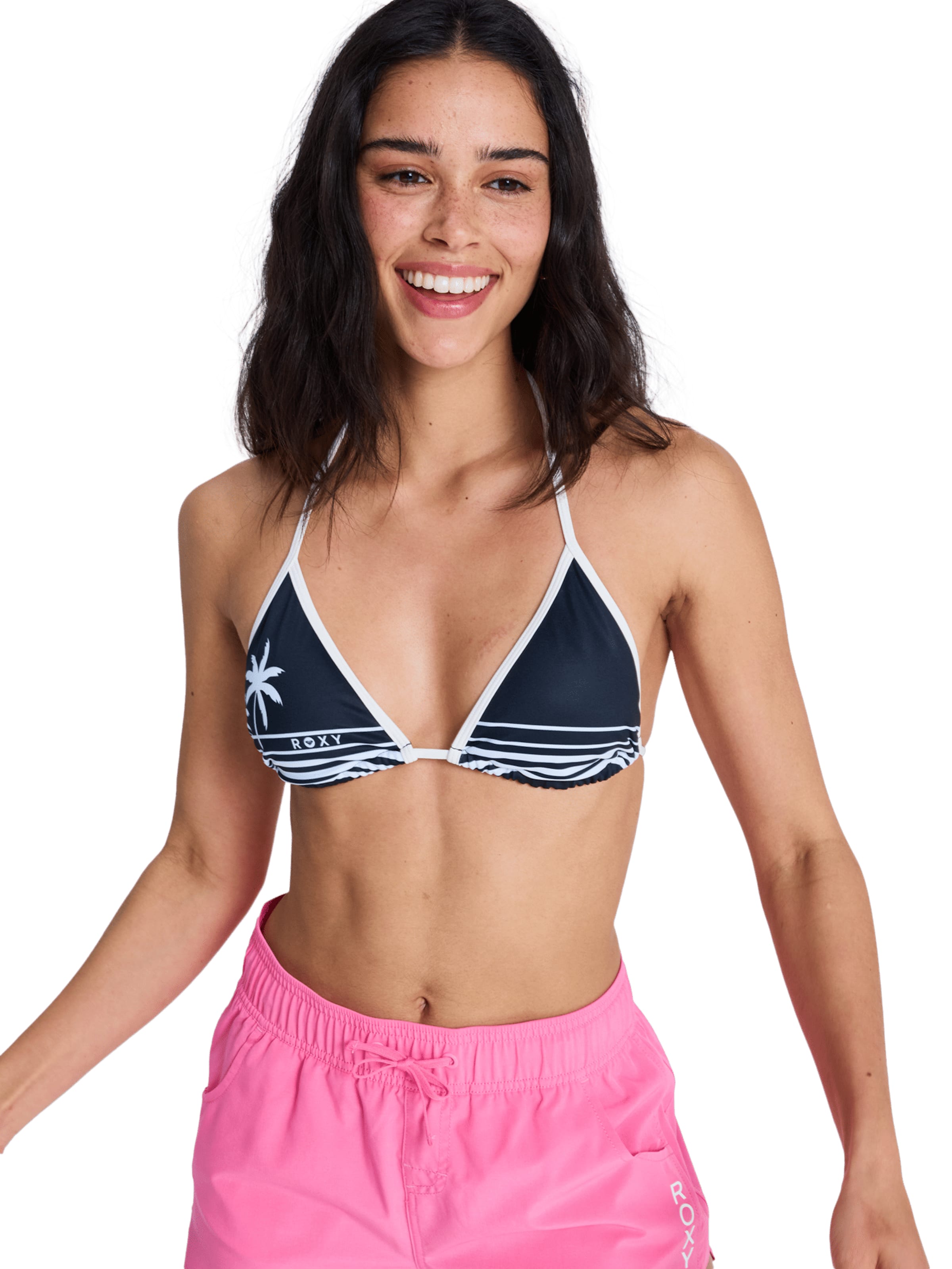 ROXY Triangle Bikini Top in Grey: front