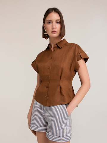 MOTIVI Blouse in Bruin