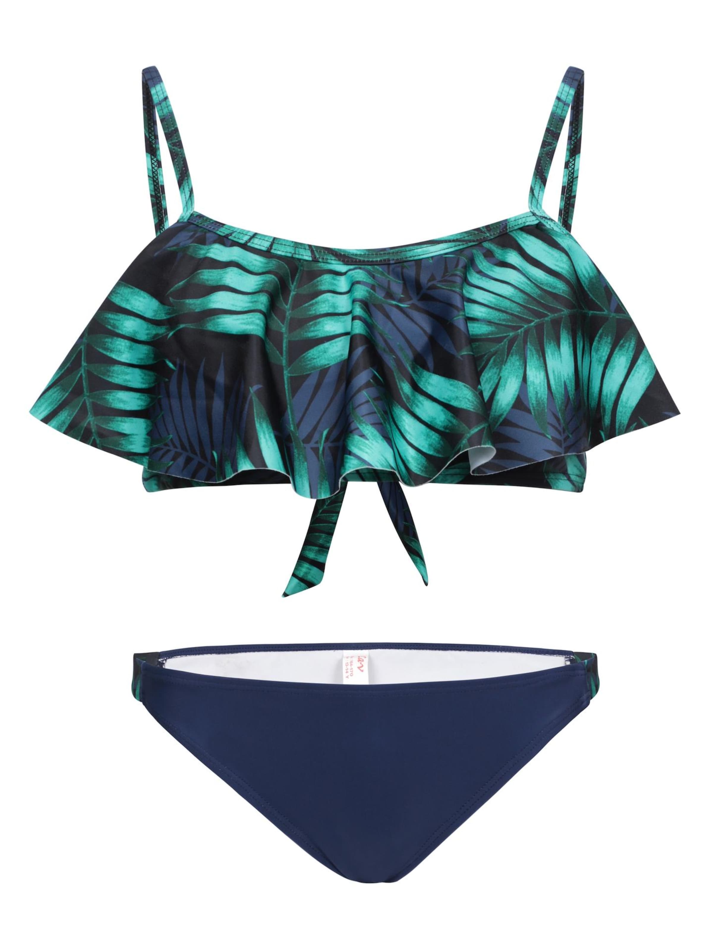 La V Triangel Bikini 'Bikini met volant top' in Blauw: voorkant