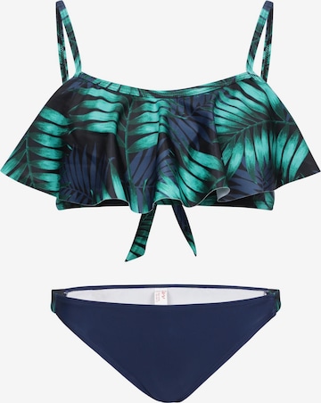 La V Triangel Bikini 'Bikini met volant top' in Blauw: voorkant