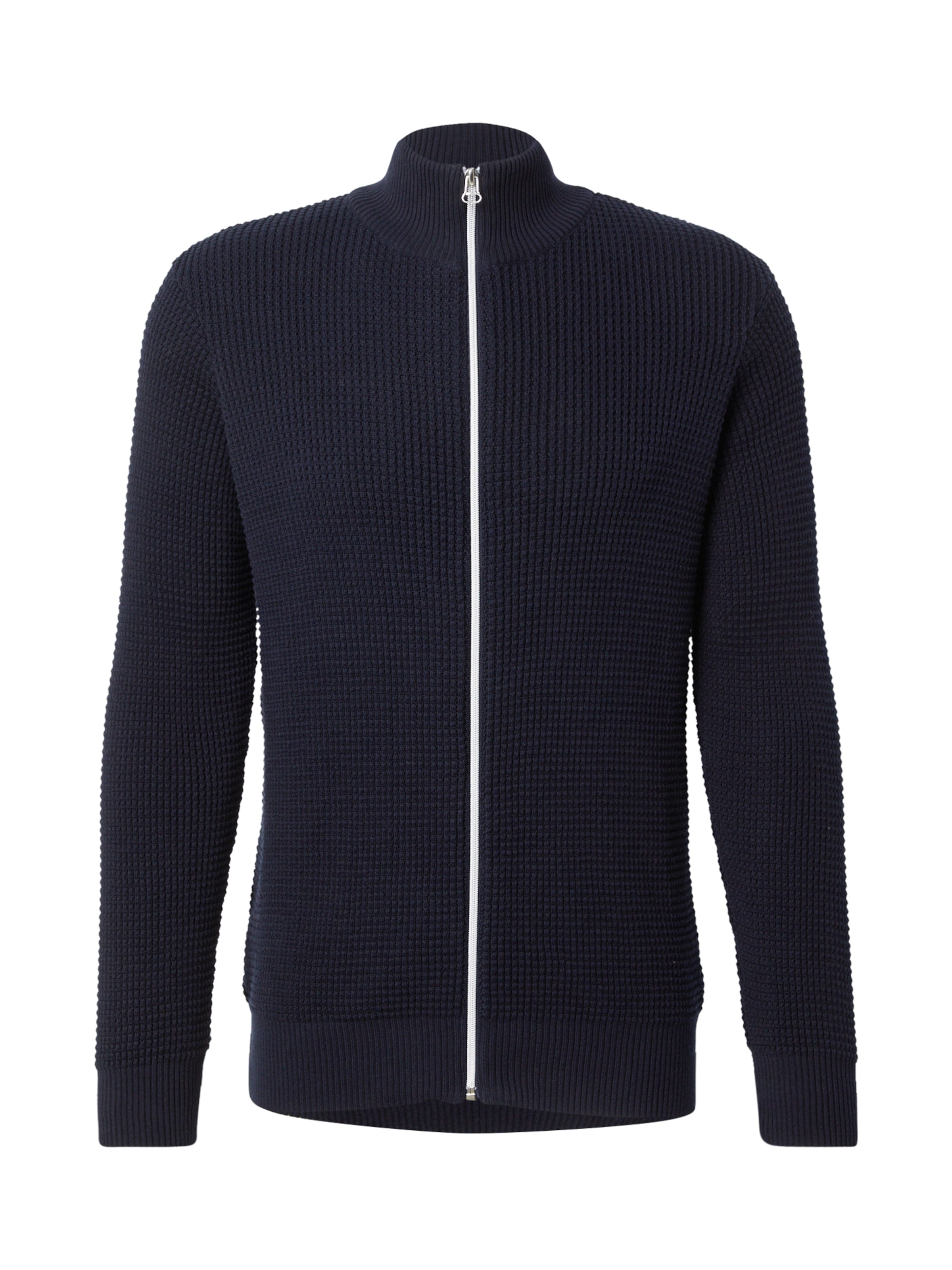 Geacă tricotată 'Abel' de la Kronstadt pe albastru: față