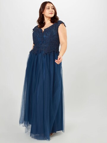 My Mascara Curves Evening Dress 'MC29016' in Blue: front