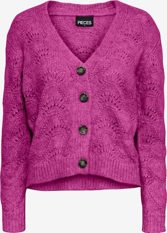 PIECES Knit Cardigan 'Bibbi' in Pink: front