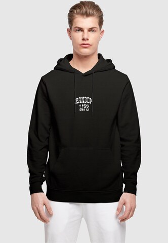 Merchcode Sweatshirt 'Random Life' in Zwart: voorkant