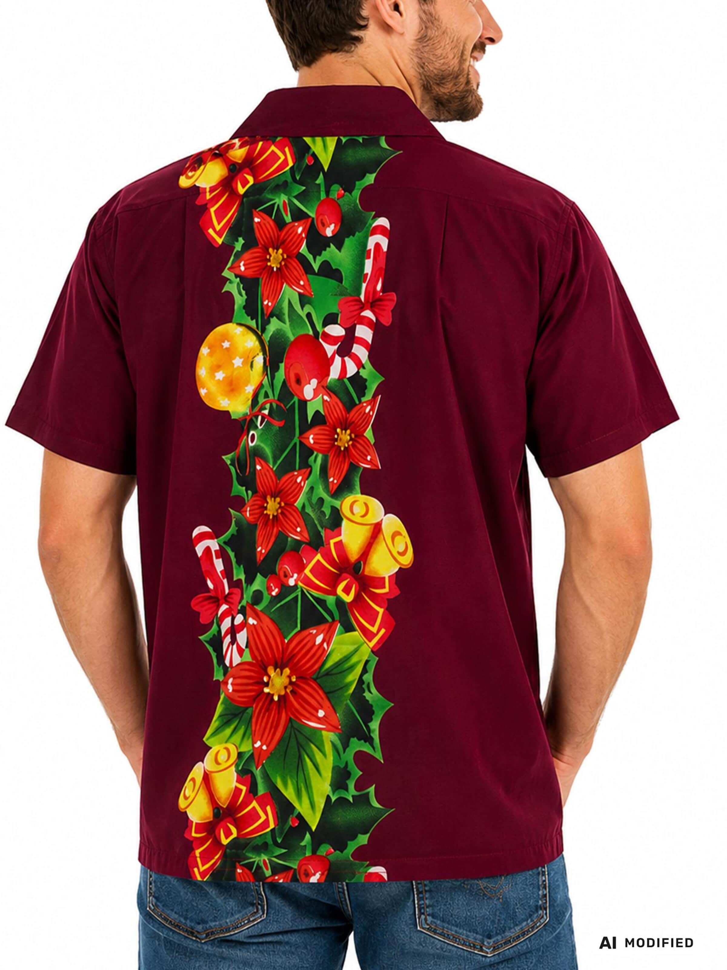 Regular fit Camicia 'Christmas Wedding' di King Kameha in rosso