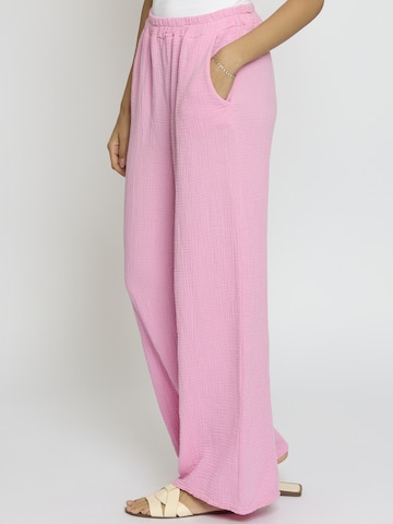 Wide Leg Pantalon 'Edaa' Lilavie en rose