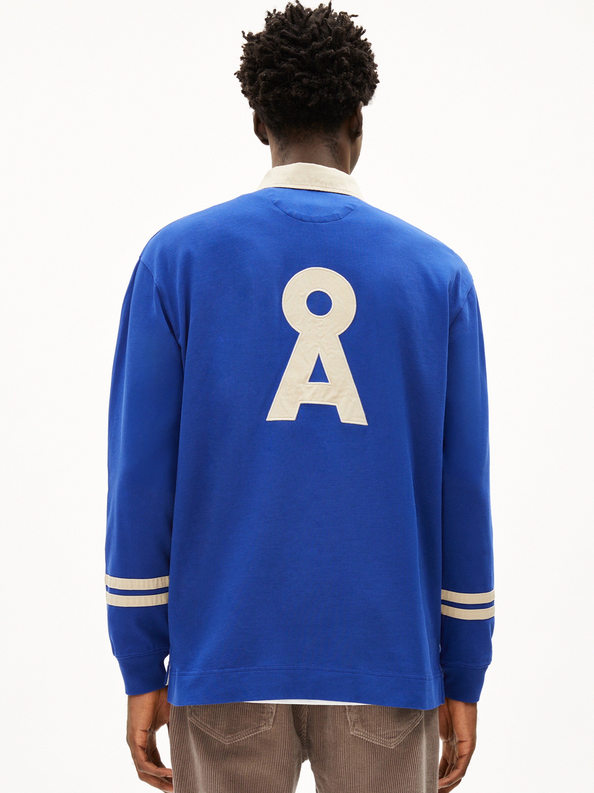 ARMEDANGELS T-Shirt AADRU LS RUGBY in Blau: Vorderseite