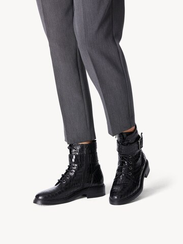 Tamaris Lace-Up Ankle Boots in Black