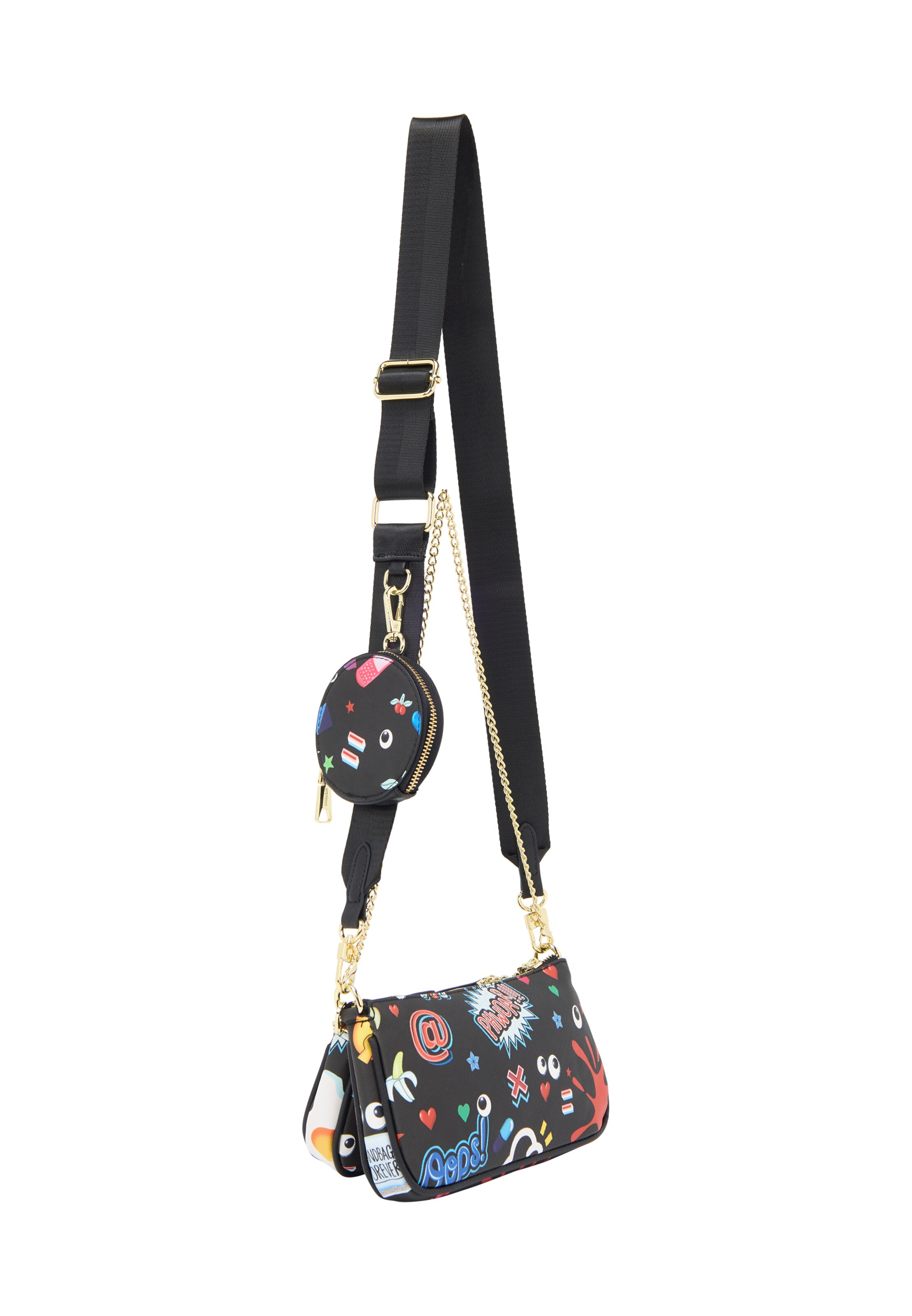 MYMO Õlakott 'Pop Eyetheme', värv must