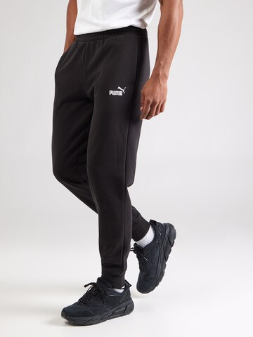 PUMA Tapered Sportbroek 'ESS No. 1' in Zwart: voorkant