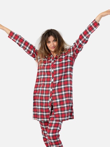 LEAFLETIC Schlafshirt 'Leafletic Women's Flannel Tops'‌‌‌‌ in Rot
