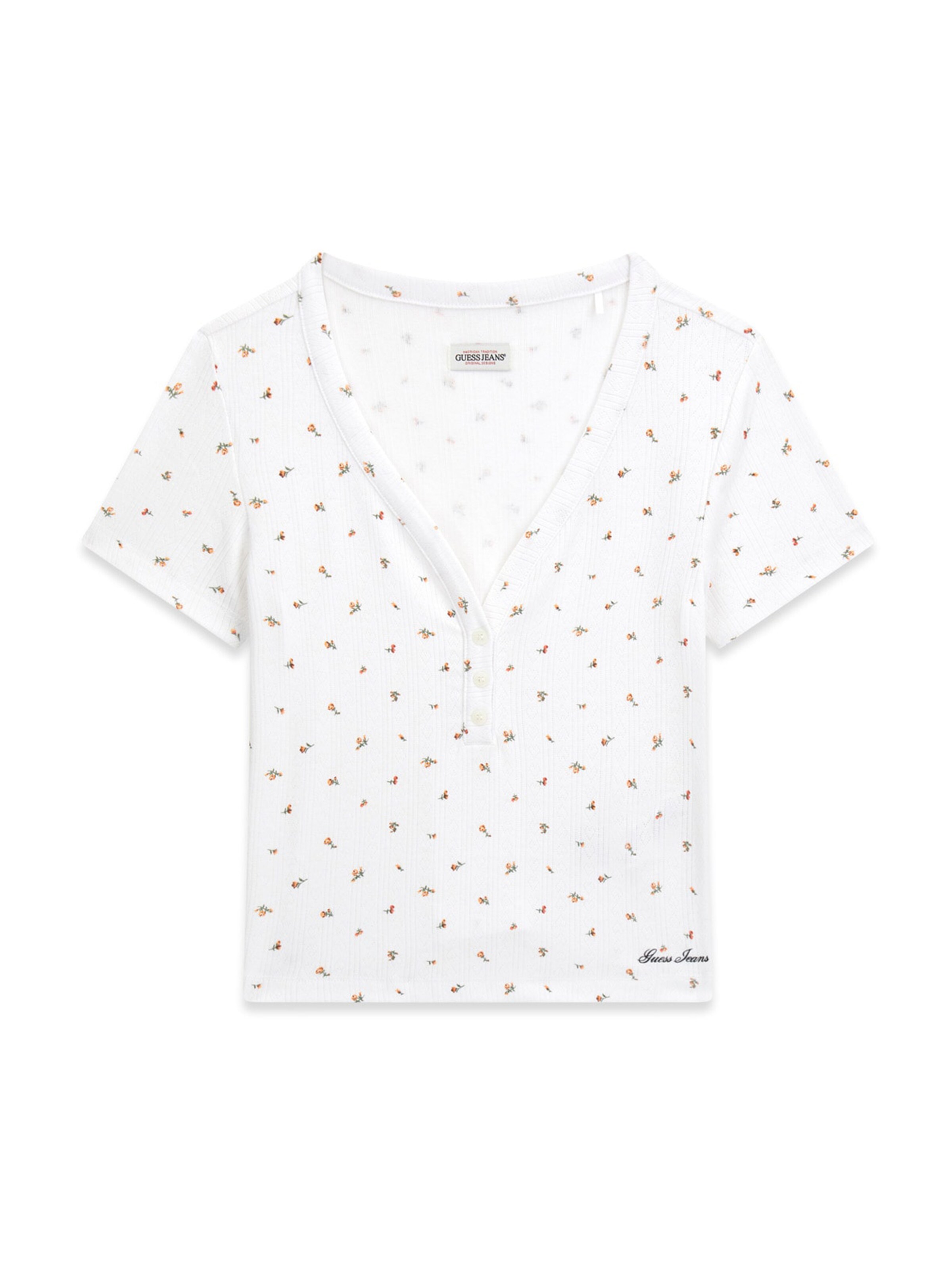 GUESS JEANS Majica | bela barva: sprednja stran