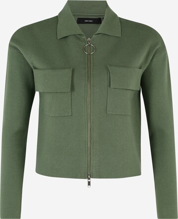 Vero Moda Petite Gebreid vest 'GOLD' in Groen: voorkant