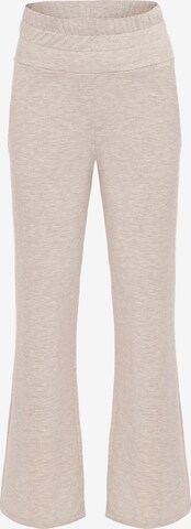 évasé Pantalon Anou Anou en beige : devant