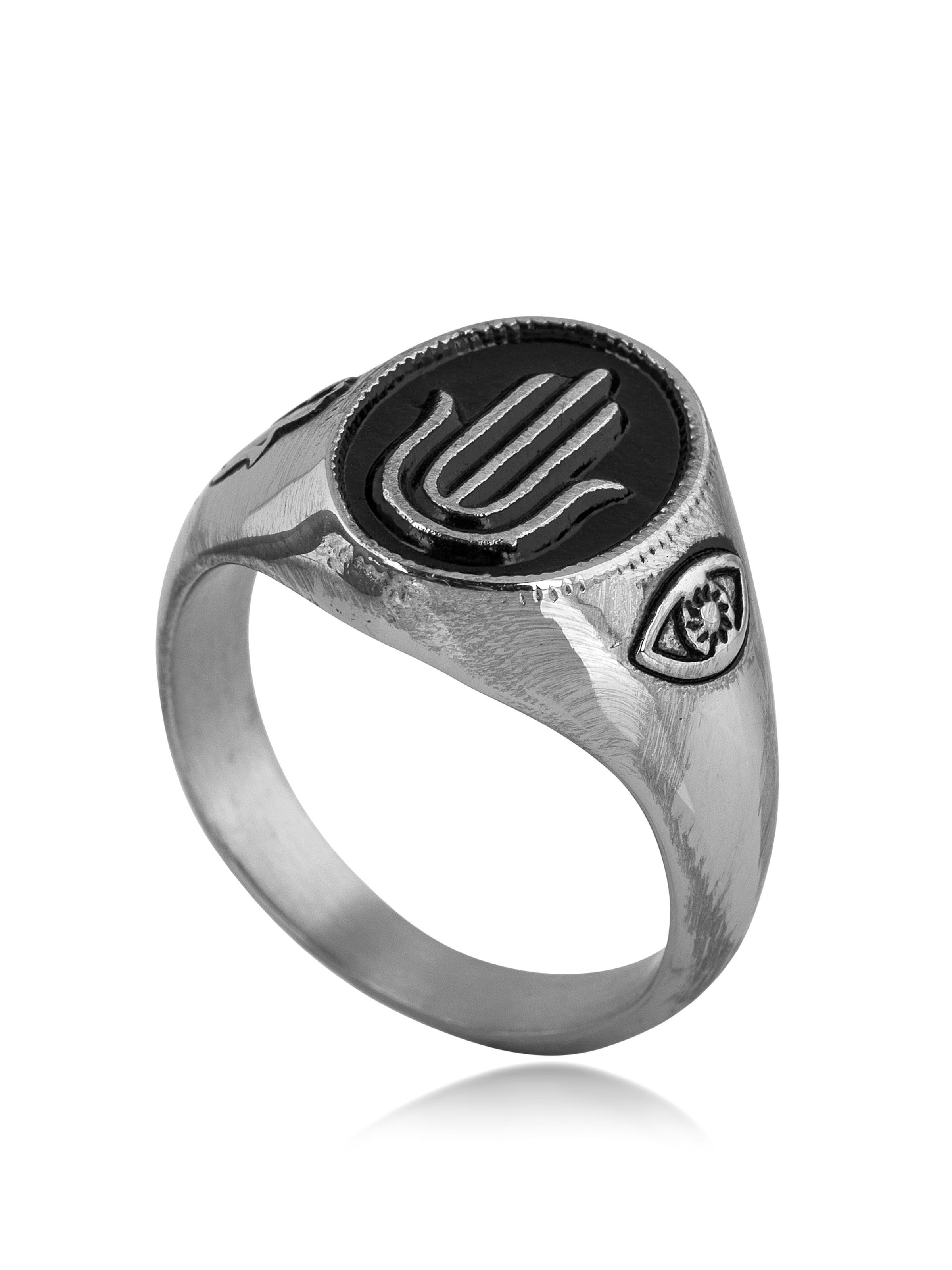 Akitsune Ring 'Hamsa'‌‌ in Silber: Vorderseite