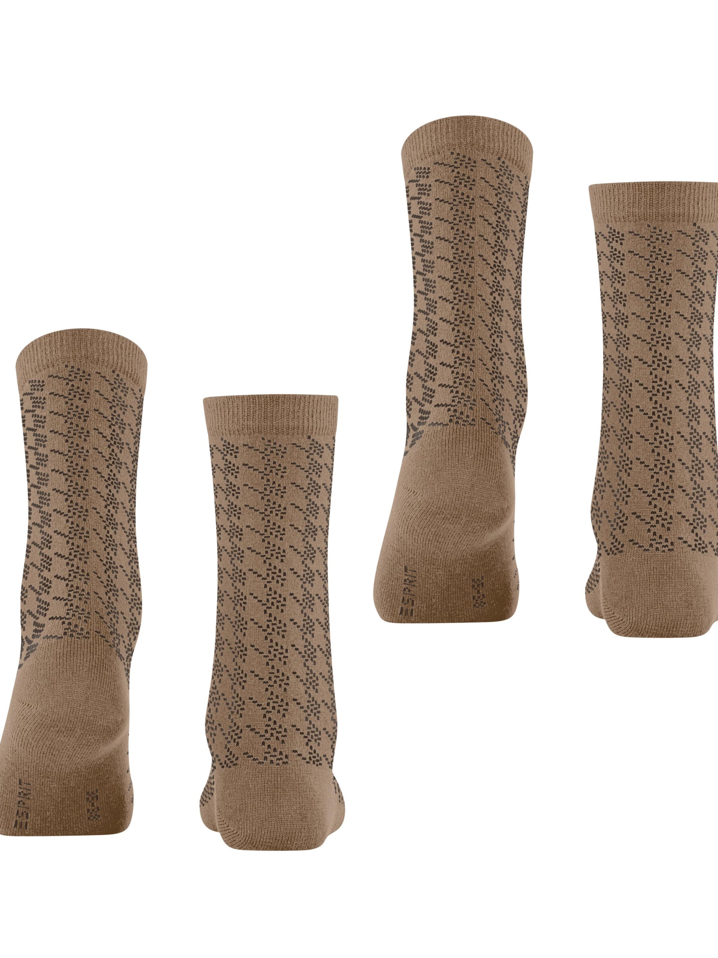 ESPRIT Socken 'Pepita Pattern 2-Pack'‌‌‌ in Beige