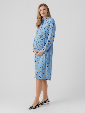Vero Moda Maternity Shirt Dress in Blue: front