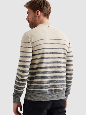 PME Legend - Jersey 'Pullover in 100% cotton with stripe pattern' en beige