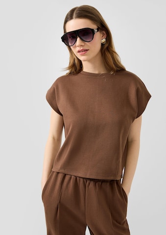 T-shirt QS en marron : devant