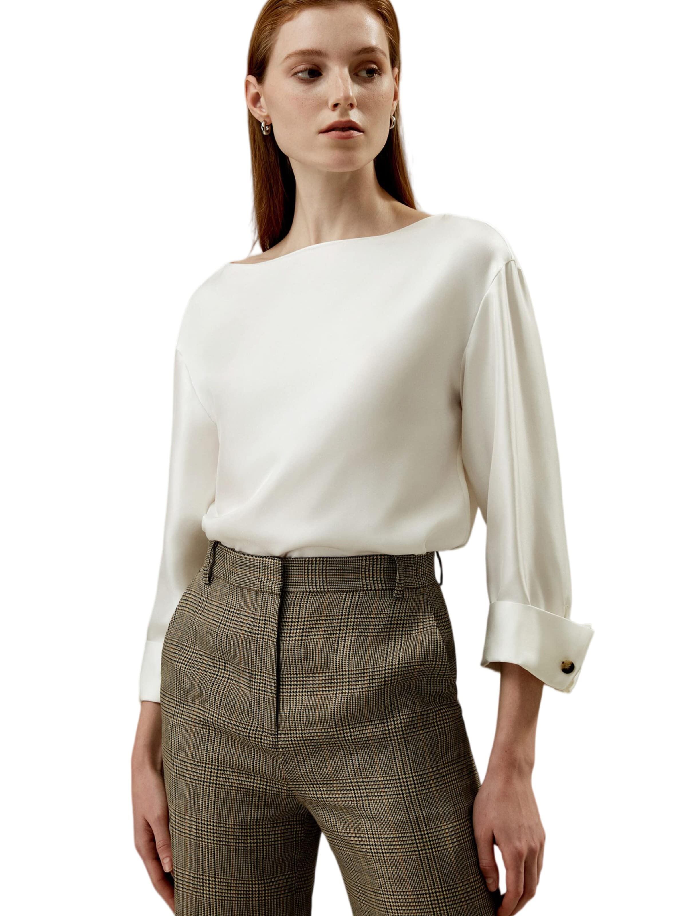 Camicia da donna di Lilysilk in bianco: frontale