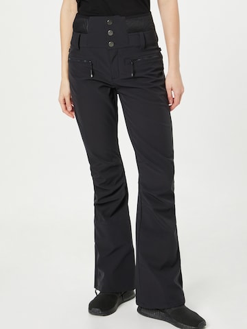 ROXYFlared/zvonoliki kroj Sportske hlače 'RISING HIGH' - crna boja: prednji dio