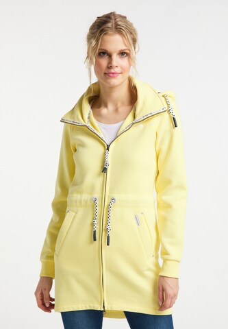 Schmuddelwedda Zip-Up Hoodie in Yellow: front