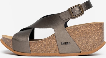 Sandales à lanières 'Rea' Bayton en gris : devant