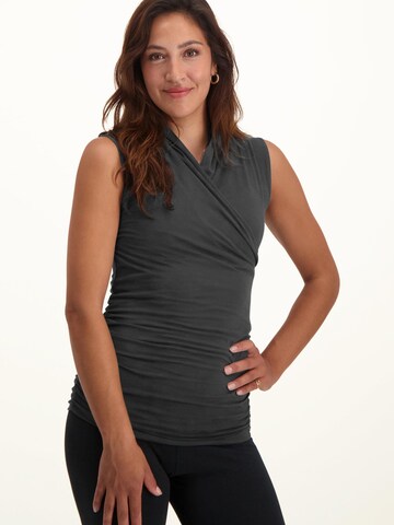 Urban Goddess Yoga & Activewear Sporttop 'Good Karma Yoga & Pilates' in Grau: Vorderseite
