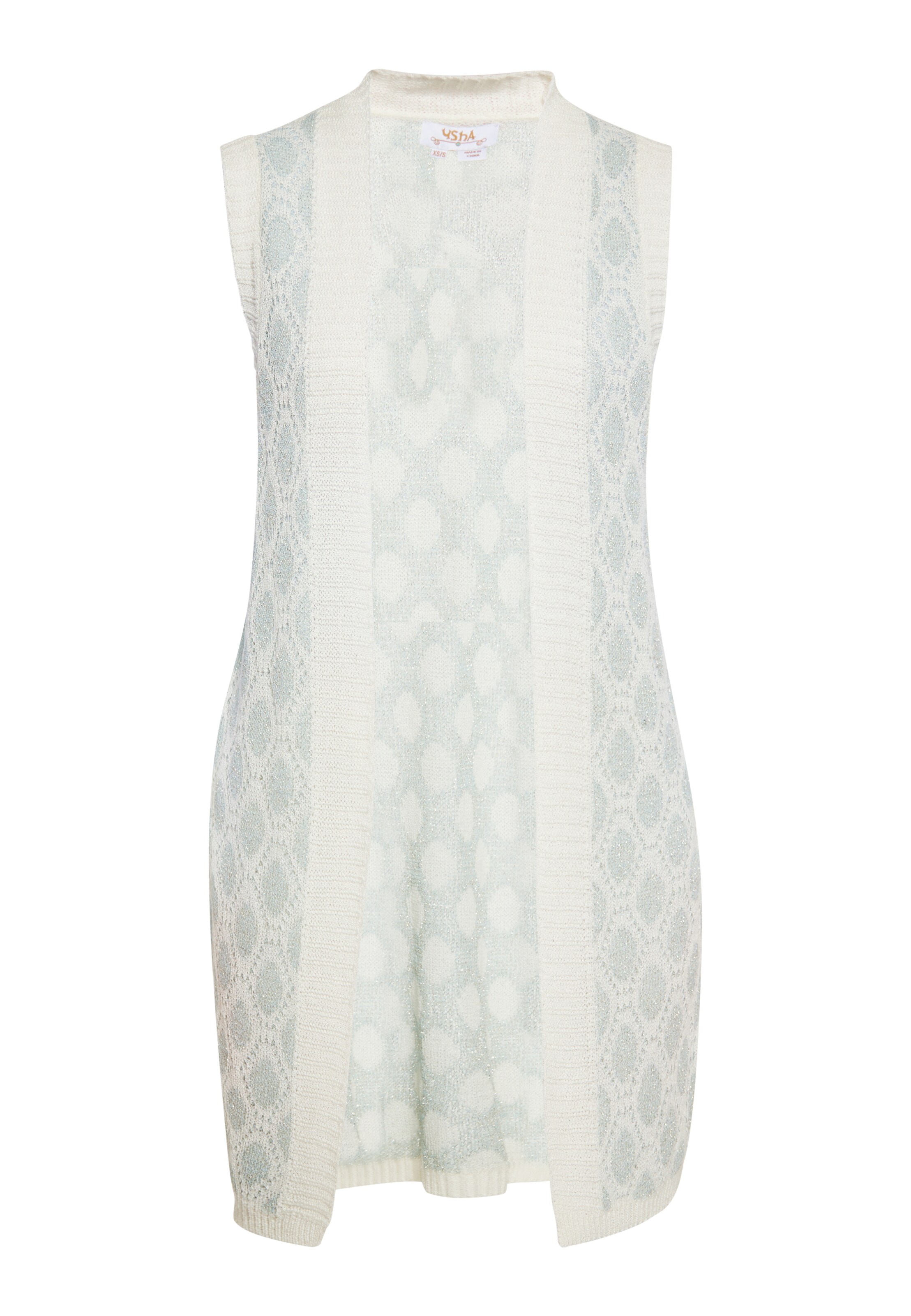 usha FESTIVAL Πλεκτό γιλέκο σε λευκό: μπροστά