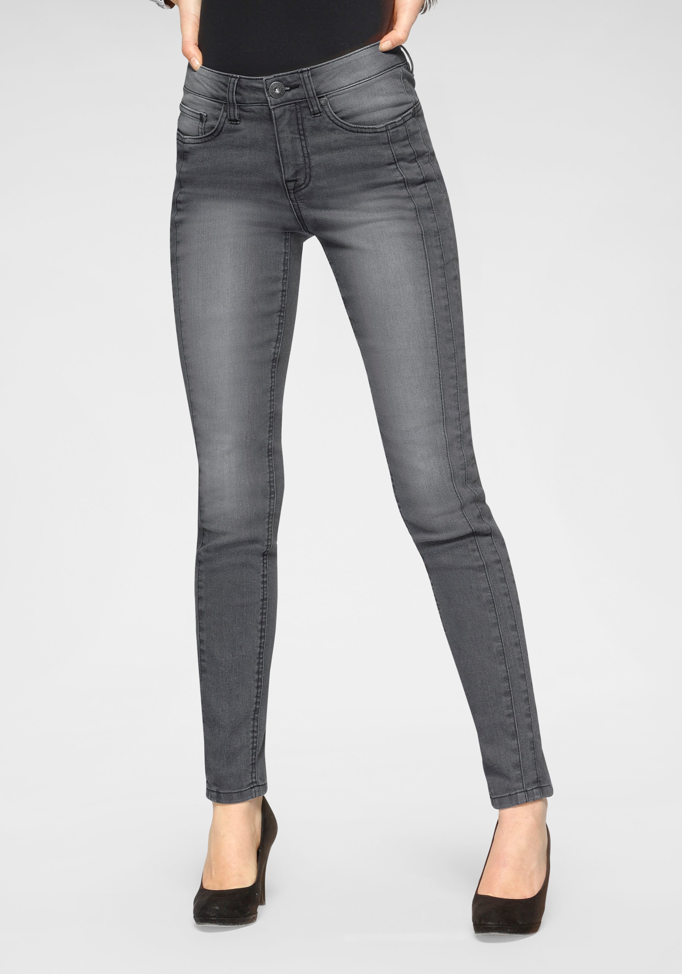 Frauen Jeans ARIZONA Arizona Slim-fit-Jeans in Dunkelgrau - ZZ02306