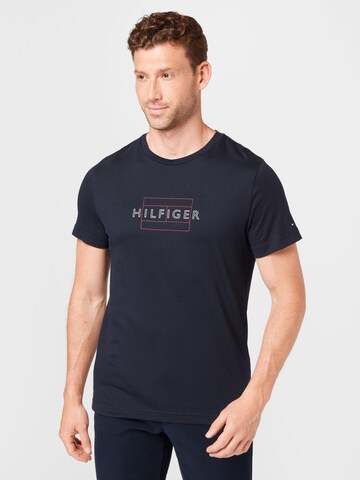 T-Shirt TOMMY HILFIGER en bleu : devant