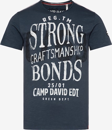 CAMP DAVID Тениска 'The Craftsmen' в синьо: отпред