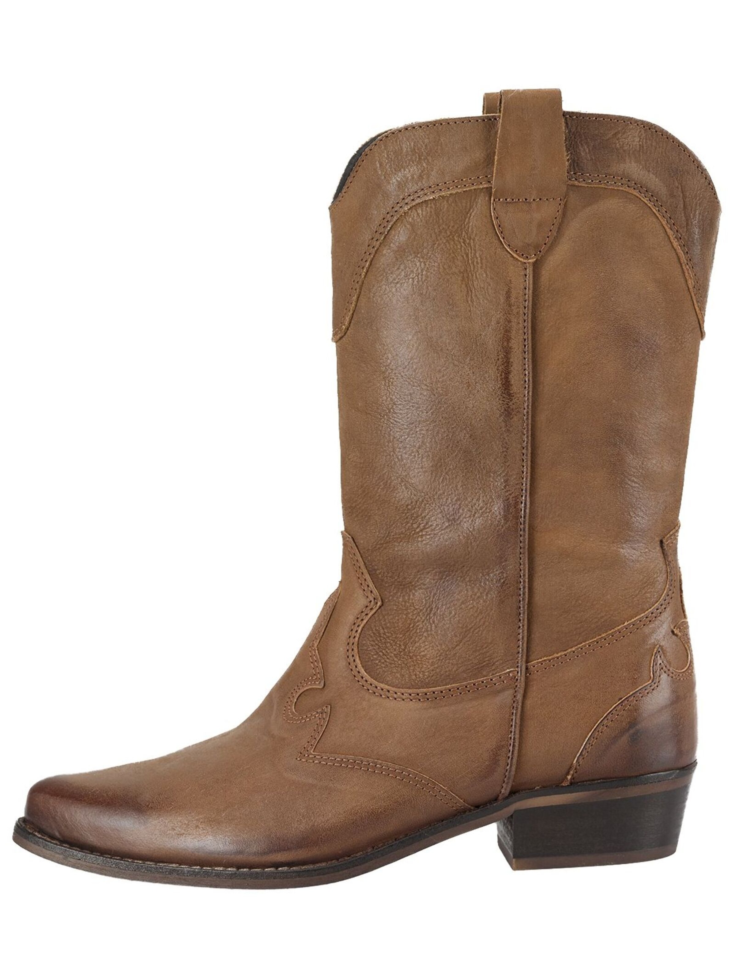 Felmini Wide Fit Cowboy Boots in Brown
