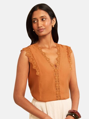 Camicia da donna di love & roses in arancione: frontale
