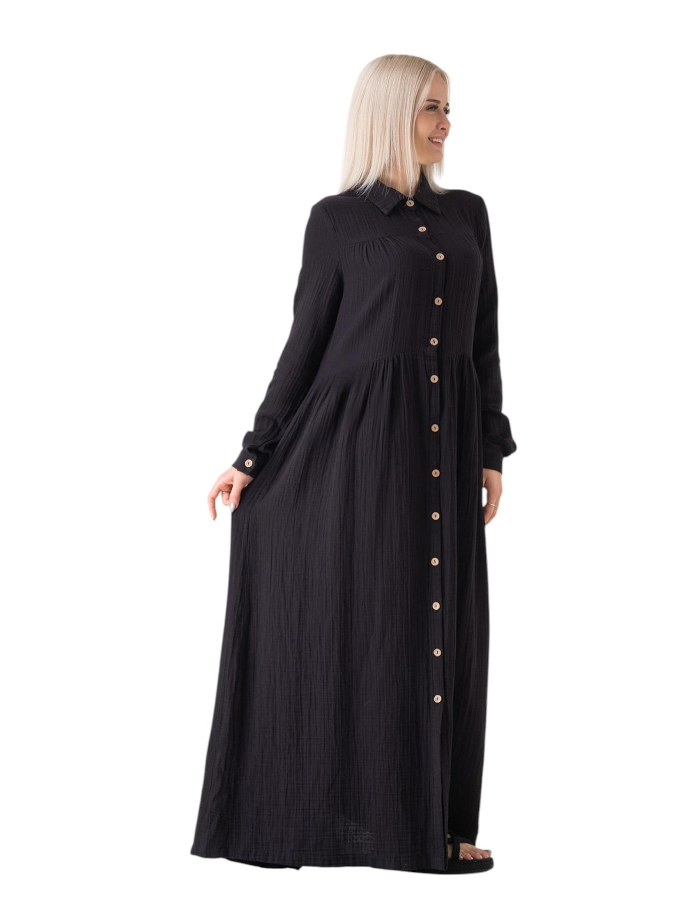 WENOR - Vestido camisero 'SABRA' en negro