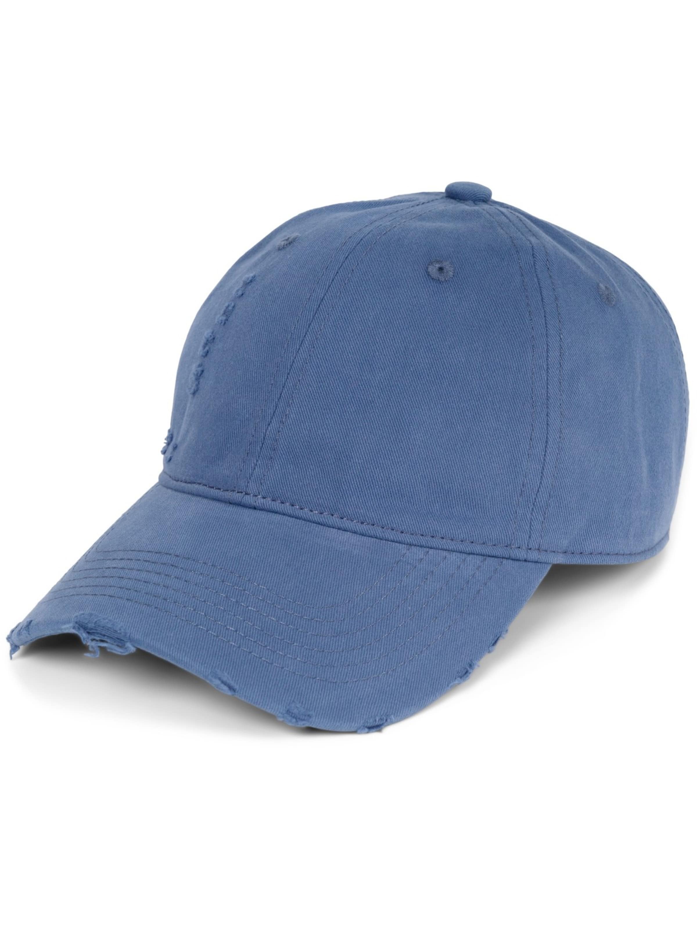 styleBREAKER Cap 'Baseball Cap Destroyed Look' in Blue: front