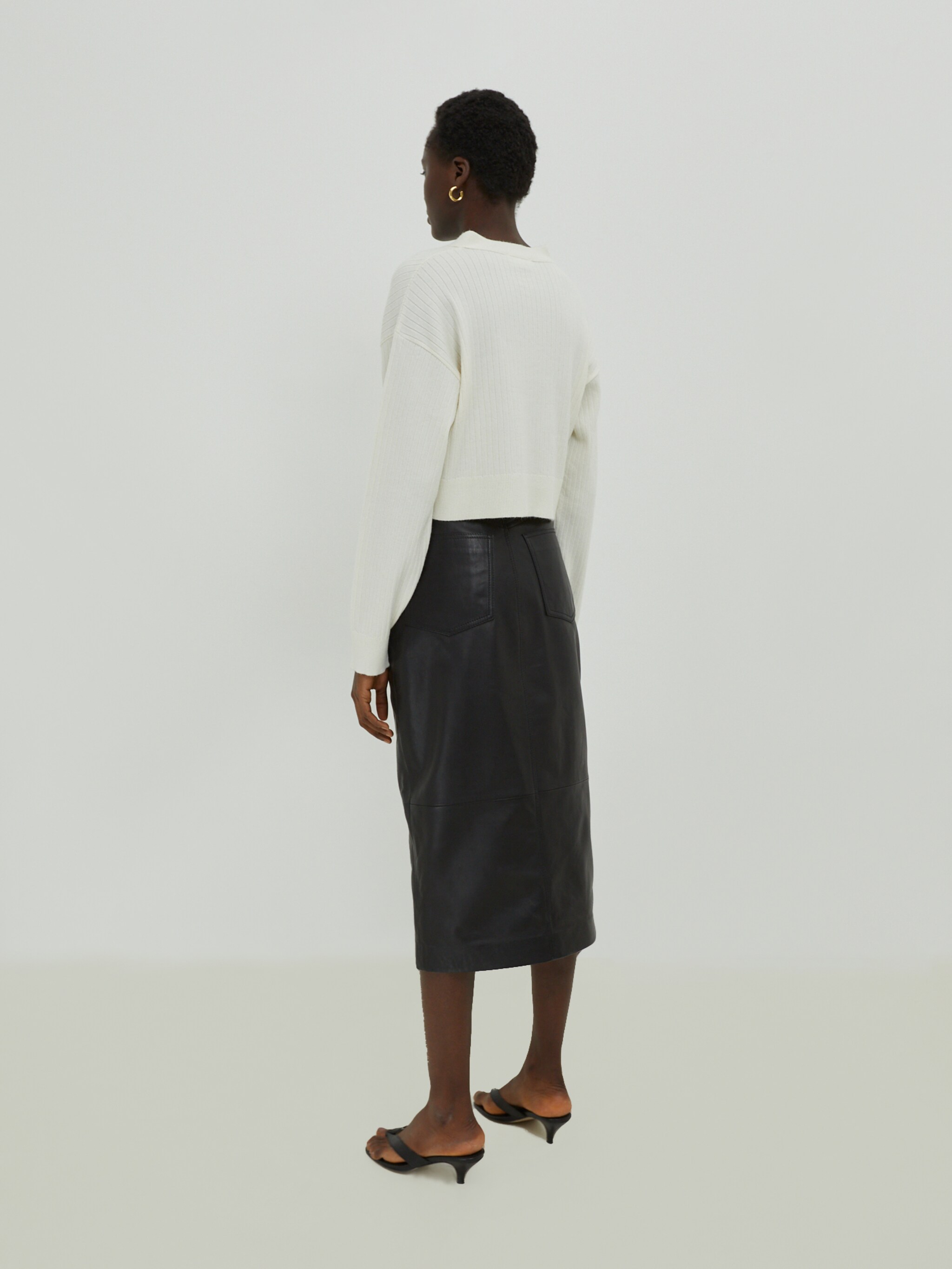 EDITED Producten Gebreid vest 'Fiona' Offwhite