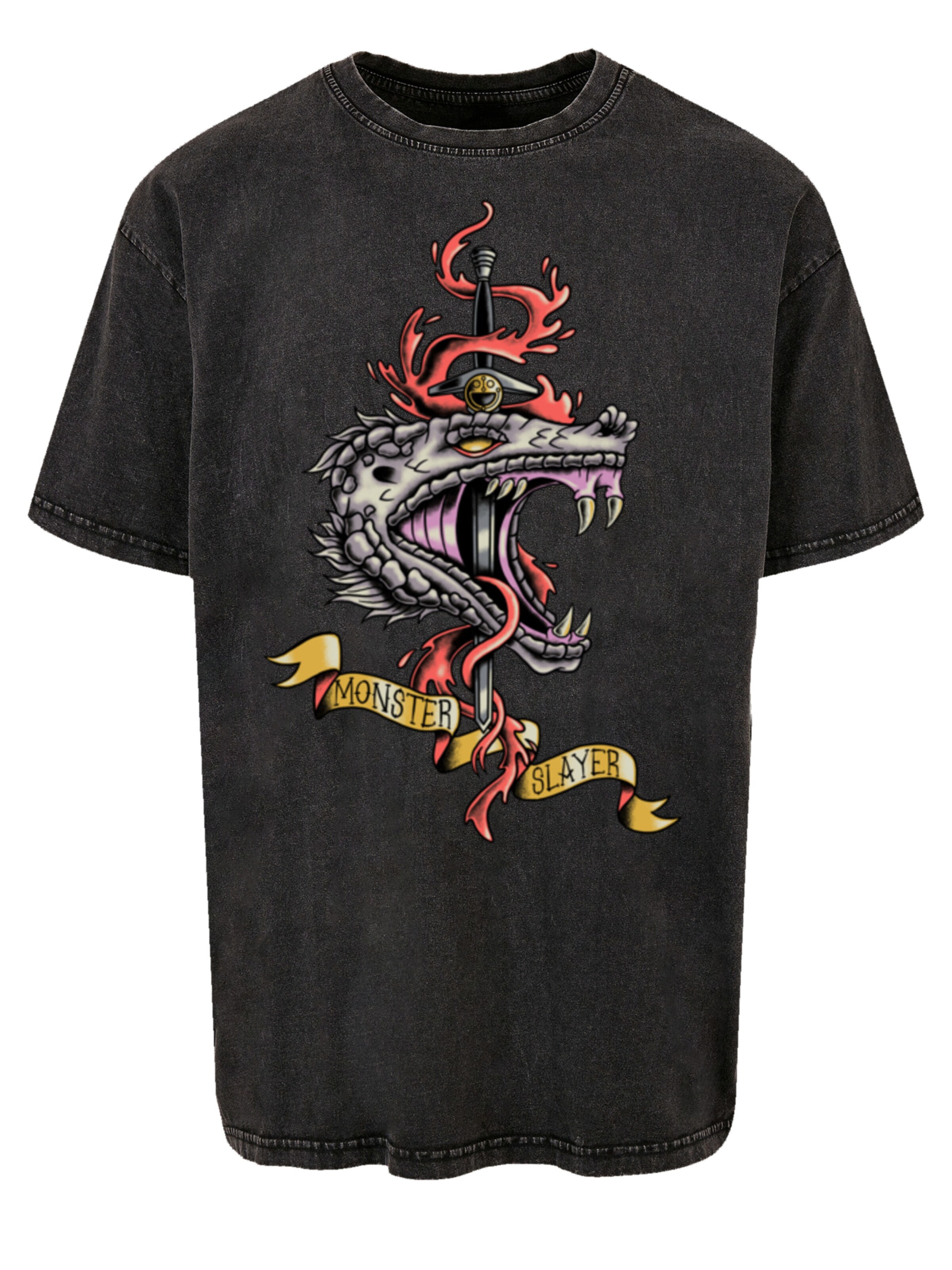 F4NT4STIC T-Shirt 'The Witcher Monster Slayer Netflix TV Series' in Schwarz: Vorderseite