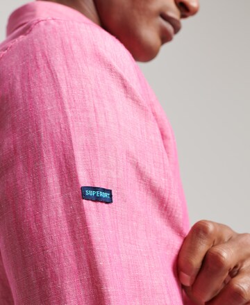 Superdry Regular fit Button Up Shirt in Pink