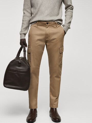 MANGO MAN Regular Cargobroek 'Zeus' in Beige