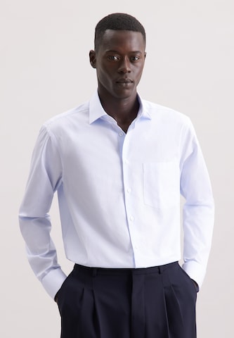 Coupe regular Chemise business 'Schwarze Rose' SEIDENSTICKER en bleu : devant