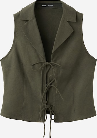 MANGO Kostymväst 'LINOVIS' i grön: framsida