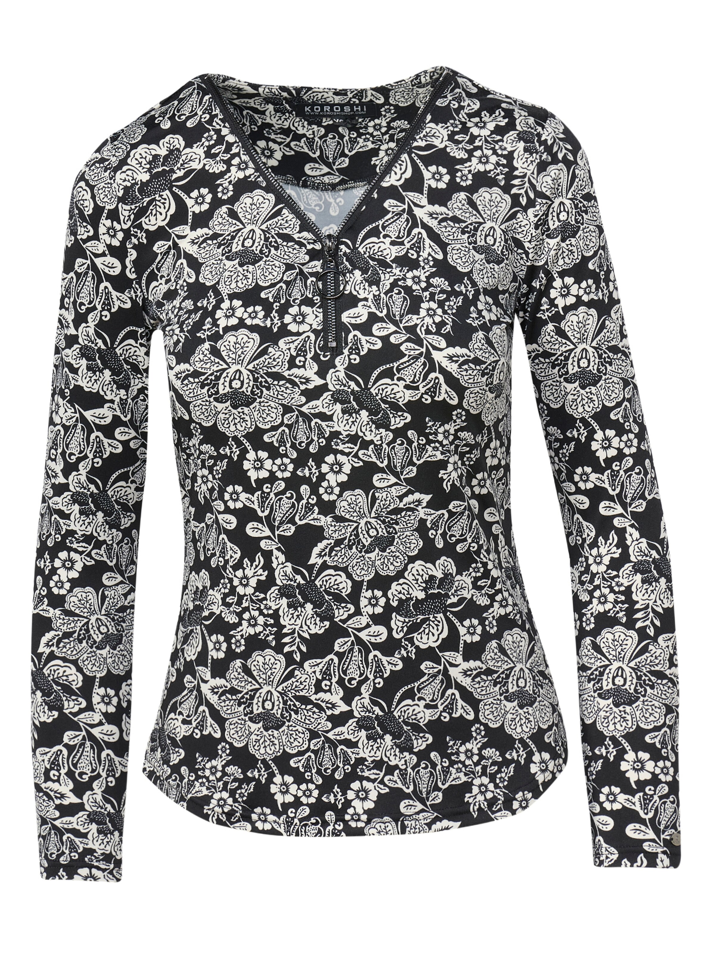 KOROSHI T-shirt en noir / blanc, Vue avec produit